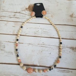 Matching Vintage Necklace Clip Back Earring Set
